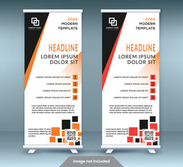 Business Roll Up Standee Design Banner Template Presentation and Brochure Flyer