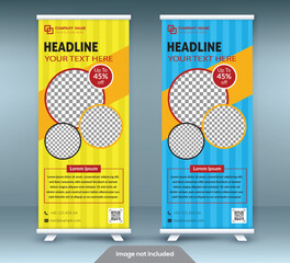 Business Roll Up Standee Design Banner Template Presentation and Brochure Flyer