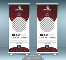 Business Roll Up Standee Design Banner Template Presentation and Brochure Flyer