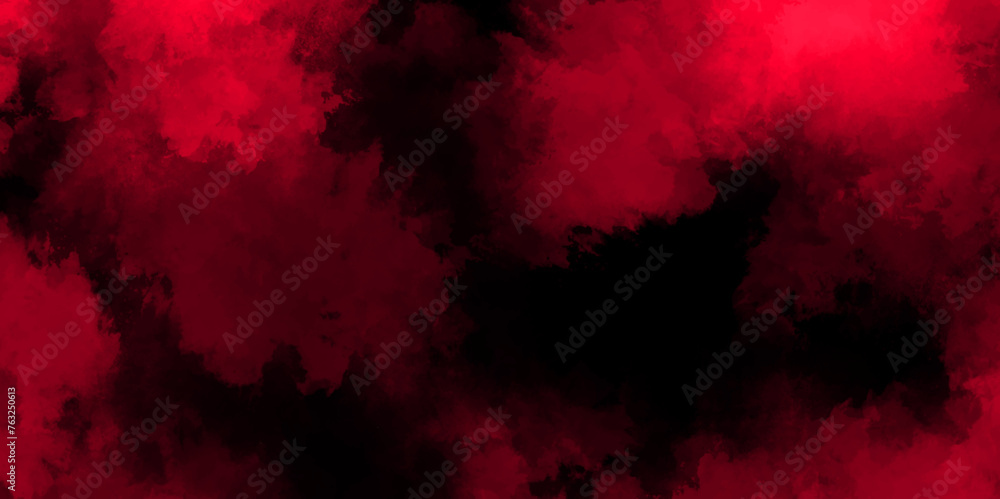 Aufkleber red smoke texture on black. freeze motion of red dust splash abstract background of chaotically mixi