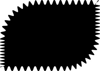 Zig zag edge square and circle shapes. Elements decoration