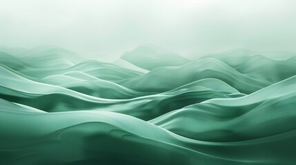 Abstract illustration showcasing vibrant neon green colors and flowing waves.