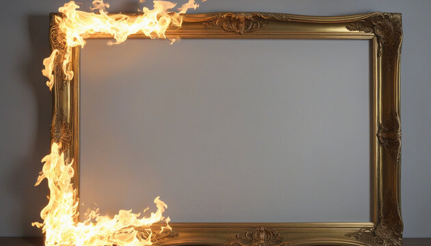 Abstract frame with fire flame