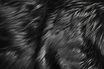 Black animal fur texture for background