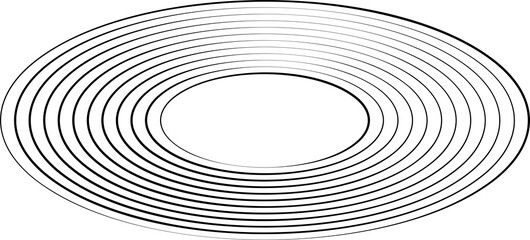 Oval icons with lines. Geometric shape