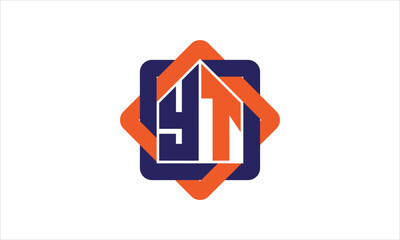 YT real estate logo design vector template.