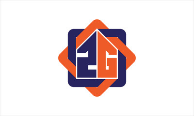 ZG real estate logo design vector template.