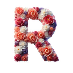 Isolated Floral Letter on a Clear PNG Canvas, Generative AI