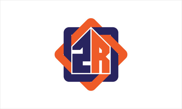 ZR real estate logo design vector template.