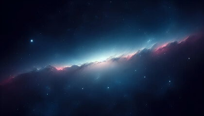 Galassia blu e rosa, cielo stellato nello spazio - obrazy, fototapety, plakaty