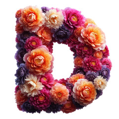 Isolated Floral Letter on a Clear PNG Canvas, Generative AI