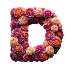 Isolated Floral Letter on a Clear PNG Canvas, Generative AI