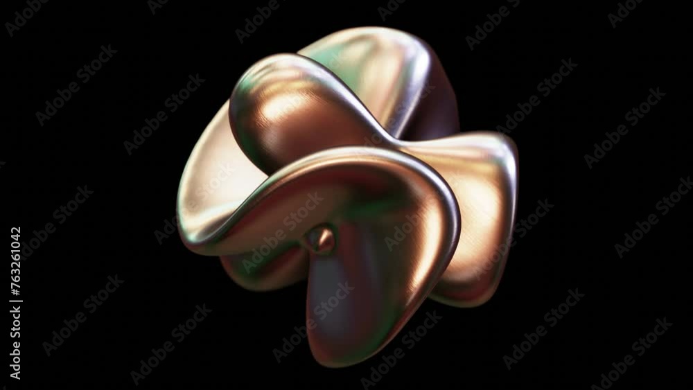 Aufkleber realistic looping 3d animation of the abstract morphing liquid metal or liquid alloy form rendered i