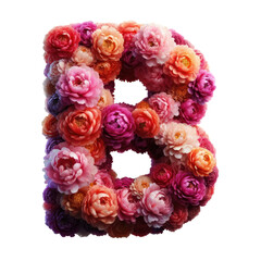 Isolated Floral Letter on a Clear PNG Canvas, Generative AI