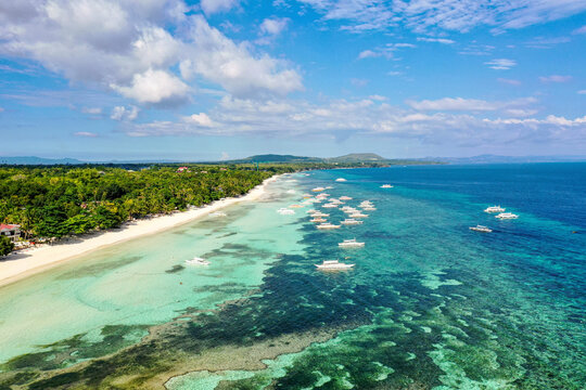 Aerial View of Nacpan Beach, El Nido, Palawan, Philippines.