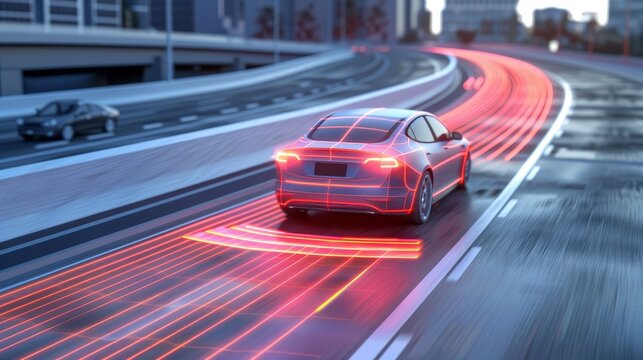 Sensory system concept for autonomous vehicles. Driver assistant system. Adjustable cruise control.