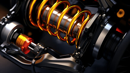 Fototapeta na wymiar Adjust the suspension spring rates on a high-performance vehicle.