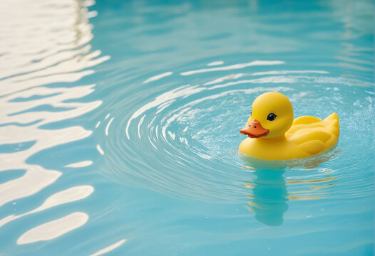 yellow duck in swimming pool