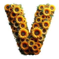 Isolated Floral Letter on a Clear PNG Canvas, Generative AI