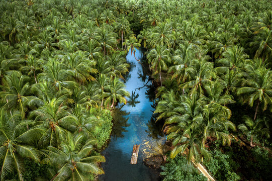 Aerial view of Maasin River, Dapa, Surigao del Norte, Philippines.