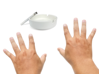 Concept stop smoking, transparent background