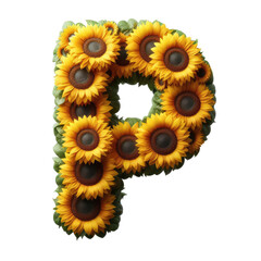 Isolated Floral Letter on a Clear PNG Canvas, Generative AI