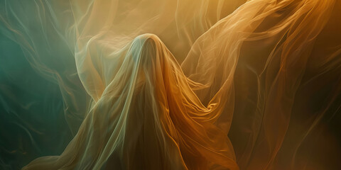 Mystical Shroud of Golden Hues: Enigmatic Artistic Banner Display
