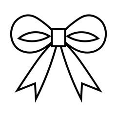 black vector ribbon icon on white background