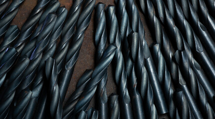 abstract background with metal drills. metal drills for the background with free space for...