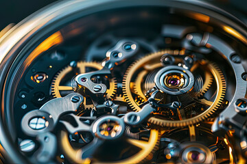 Clock gear. AI technology generated image