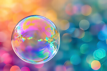 Colorful bubbles. AI technology generated image