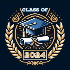 Graduation label design. Class of 2024.