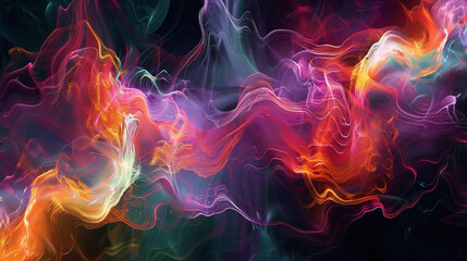 Dreamscape Series. Interplay of colorful fractal paint and lights on the subject of art, abstraction and creativity