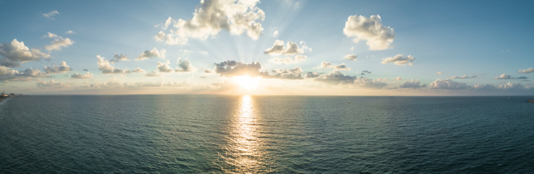 Aerial view of Mediterranean Sea at Herzliya, Tel Aviv District, Israel.