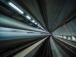  blurry photo of a bullet train going through a tunnel