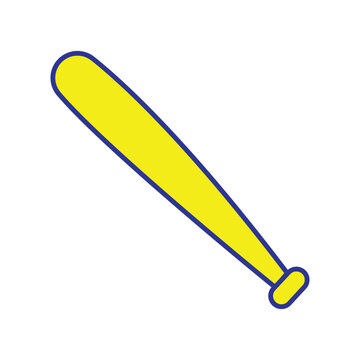 baseball bat icon over white background.  Flat illustration of baseball bat vector icon for web design. Baseball concept represented by bat icon. Vector illustration. Eps file 219.