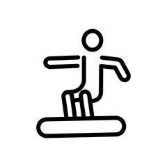 Snowboarding line symbol, vector editable stroke icon for user interface