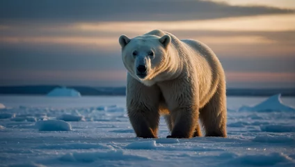 Raamstickers Polar Bear in its Natural Habitat © LL. Zulfakar Hidayat