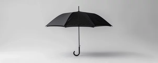 Fotobehang Image of an open black umbrella isolated over white background. © Kartika