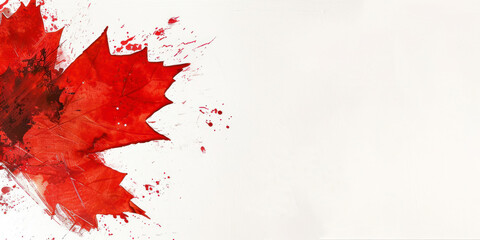Canada - flag with copyspace for your text, white background. Flag on left side.