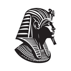 Sovereign Akhenaten Silhouette Depiction - Reflecting the Authority and Nobility of Pharaohs in Illustration - Minimallest Akhenaten Vector - Egyptian Silhouette
