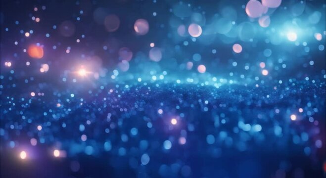 abstract blue bokeh shining lights background footage
