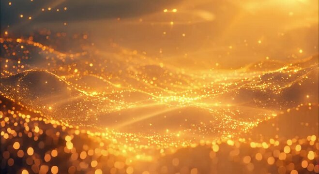 abstract bokeh yellow glowing mountains footage