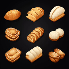 A collection of drawings including various types of bread.