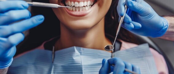 Dental Checkup: Woman Smiling in Dentist's Chair