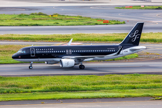 Starflyer Airbus A320 airplane at Tokyo Haneda Airport in Japan