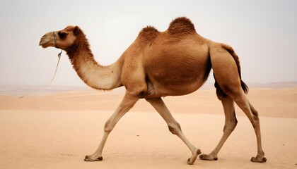 A Camel Walking Gracefully With A Swaying Gait Upscaled 5 - obrazy, fototapety, plakaty