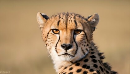 A Cheetah With Its Ears Perked Forward Listening Upscaled 1