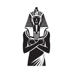 Grandiose Khafre Pharaoh Silhouette: Capturing the Grandeur of Ancient Royalty in Khafre Illustration - Minimallest Khafre Vector - Egyptian Silhouette
