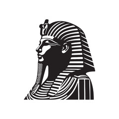 Resplendent Khafre Pharaoh Silhouette: Honoring Egypt's Royal Heritage with Khafre Illustration - Minimallest Khafre Vector - Egyptian Silhouette

